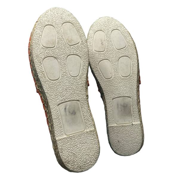 Kenzo Tiger-Embroidered Orange Canvas Espadrille Flats Size 35 (US SIZE 4) - Picture 7 of 16